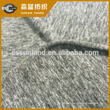 87% polyester 13% spandex melange single jersey brushed fleece fabric